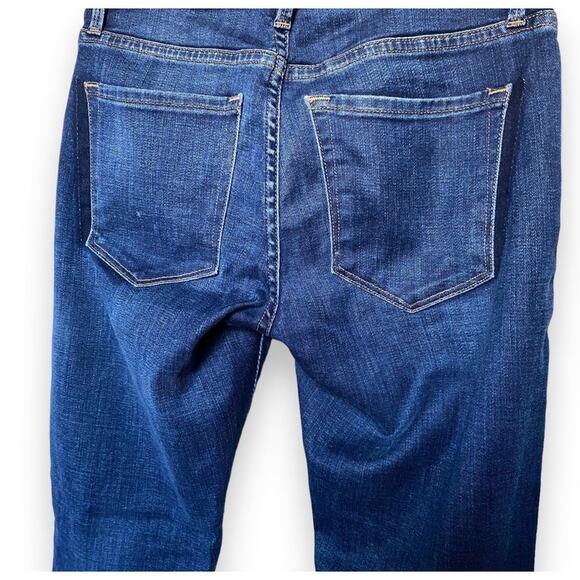 NWOT FRAME Le Garcon Straight Jeans Sz 24 Dark Wash Frayed Mid Rise - Picture 7 of 14